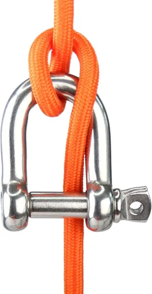 Climbing Descender 2 Pcs D Ring Shackles with Screw Pin Anchor Belay Device Heavy Duty Forged Bow Shackles for Rock Climbing, Boat, Anchor, Towing, Off Load Recovering