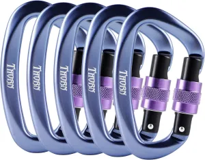 Climbing Locking Carabiner Clip Rappelling - Thorn 25KN Heavy Duty Large Screwgate Carabiners Clips for Rock Climbing,Mountaineer,Hammock,Camping,Gym