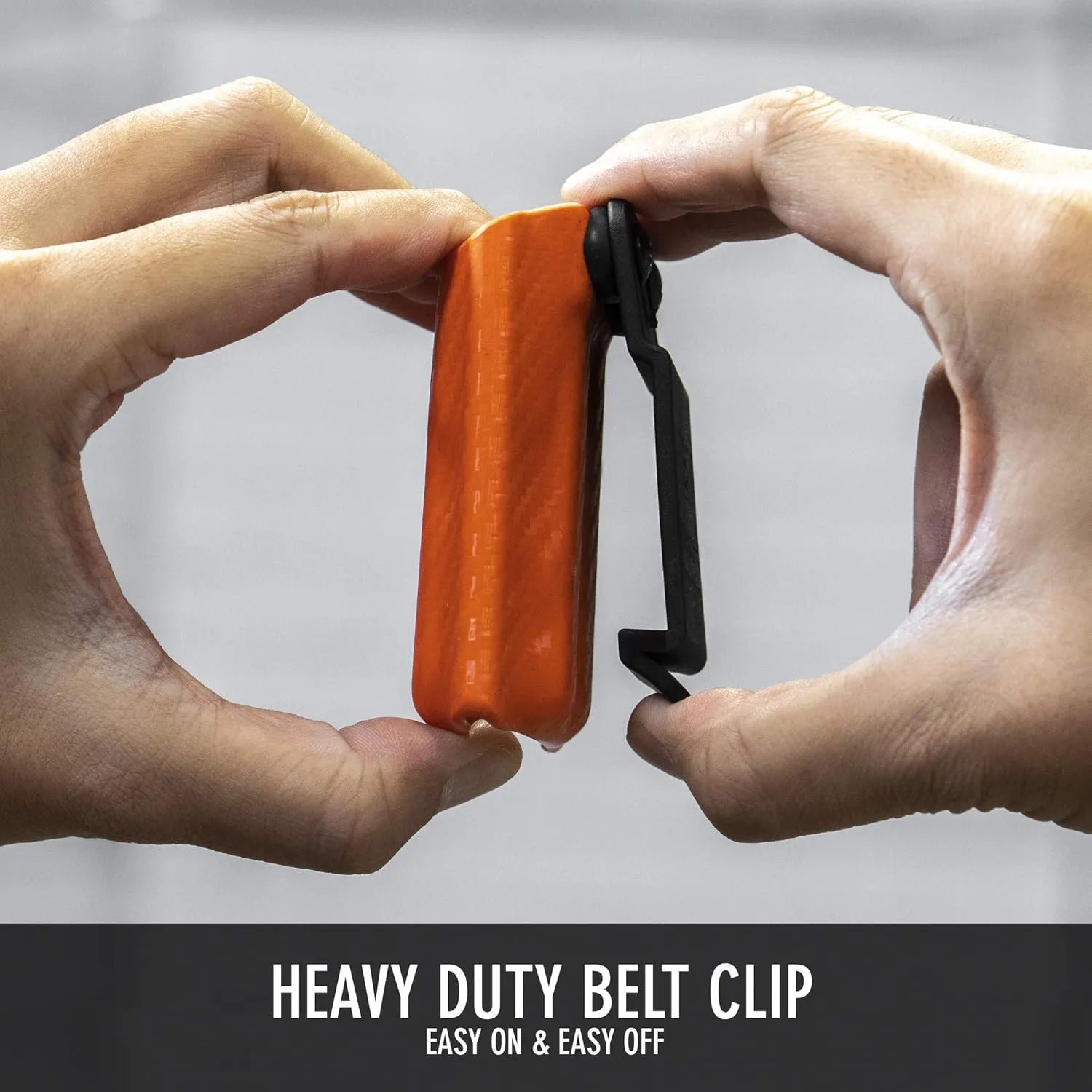 Clip & Carry Kydex Multitool Sheath for LEATHERMAN FREE P2 - Made in USA (Multi-tool not included) EDC Multi Tool Holder Holster Cover (Carbon Fiber Orange)
