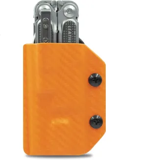 Clip & Carry Kydex Multitool Sheath for LEATHERMAN FREE P2 - Made in USA (Multi-tool not included) EDC Multi Tool Holder Holster Cover (Carbon Fiber Orange)
