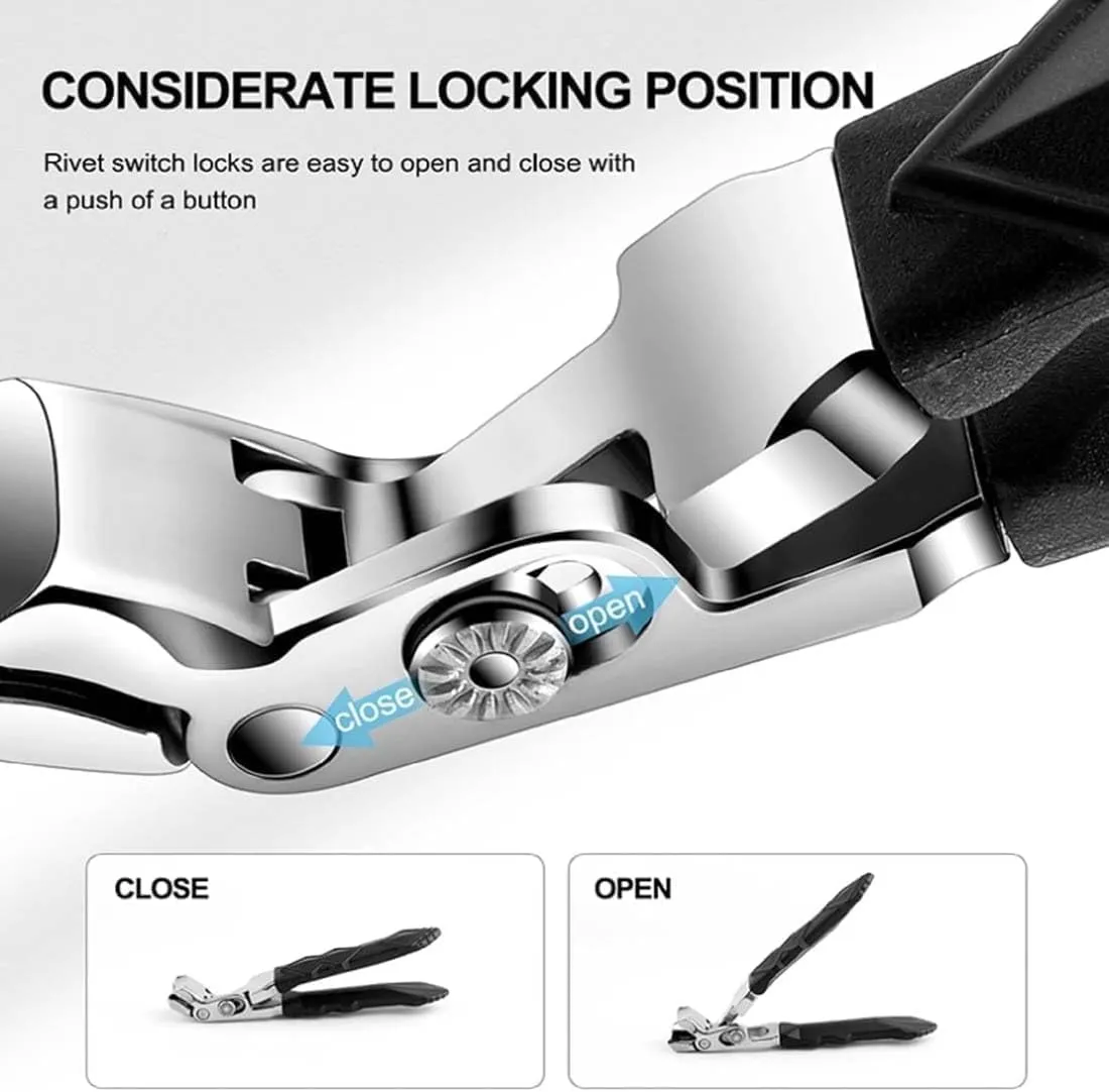 Clipmaster Pro Nail Clippers, Nail Clipper, Clipmaster Pro Toenail Clippers, Large Angled Head Toenail Clippers with Wide Opening, for Seniors Thick Toenails (1Set)