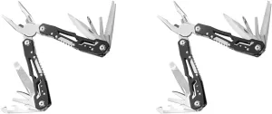 COAST CT220 11-in-1 Multi-Tool and Multi-Plier, Safety Lock, Wire Cutter, Serrated knife, Knife, 3 Screwdrivers, Bottle Opener and Leather Punch - EDC (Pack of 2)