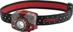 Coast FL75R Rechargeable 530 Lumen Dual Color Focusing LED Headlamp, Red