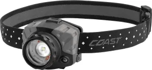 Coast® FL88 650 Lumen Tri-Color (White/Red/Green) Pure Beam® Twist Focus™ LED Headlamp, Batteries Included, Black