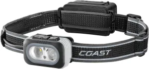Coast RL20R 1000 Lumen Tri-Color LED Rerchargeable Headlamp with Flood and Spot Beams, Variable Light Control, Fixed Focus, Ultra-Strap, Red/Green Modes