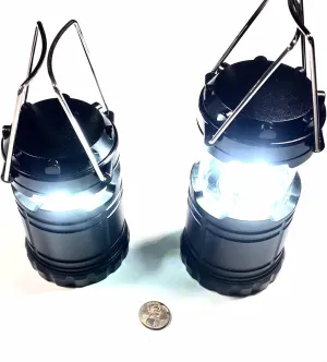 COB Camping Lantern - Black, LED, Solar Powered, Water Resistant, 6 Hour Battery Life