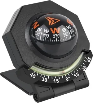 Compass Car Dashboard Compass with Slope Meter 2-in-1 Foldable High Precision Navigation Car Mount Compass Ball Compass Vehicle Boat Car Compass