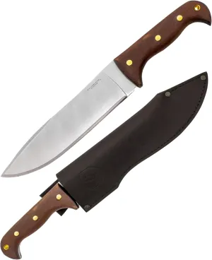 Condor Tool & Knife Moonshiner Bushcraft Knife - 1075 High-Carbon Steel Blade - Full-Tang Construction - Walnut Handle - Handcrafted Leather Sheath - Ideal for Bushcraft, Camping & Survival