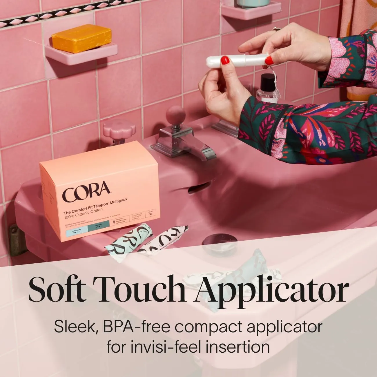 Cora Organic Applicator Tampons | Light Absorbency | 100% Organic Cotton, Unscented, BPA-Free Compact Applicator | Leak Protection | Packaging May Vary | 36 Total