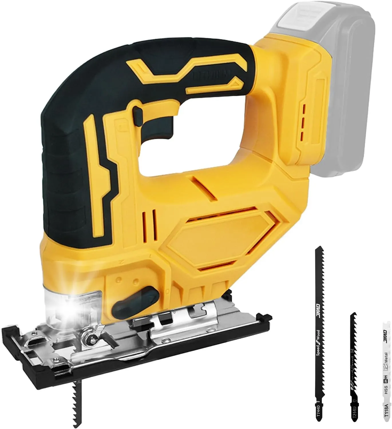 Cordless Jig Saw for DeWalt 20V Battery, 0°-45° Bevel Cuts, Brushless Jigsaw Tool, 3-Position Orbital for Wood/Metal/PVC Cutting