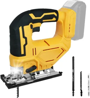 Cordless Jig Saw for DeWalt 20V Battery, 0°-45° Bevel Cuts, Brushless Jigsaw Tool, 3-Position Orbital for Wood/Metal/PVC Cutting