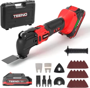 Cordless Oscillating Tool 20V Battery Powered Oscillating Multitool with 4° Oscillation Angle, 8500-21000 OPM, 6 Variable Speed Oscillating Saw for Sanding/Cutting & Scraping(1 Battery)