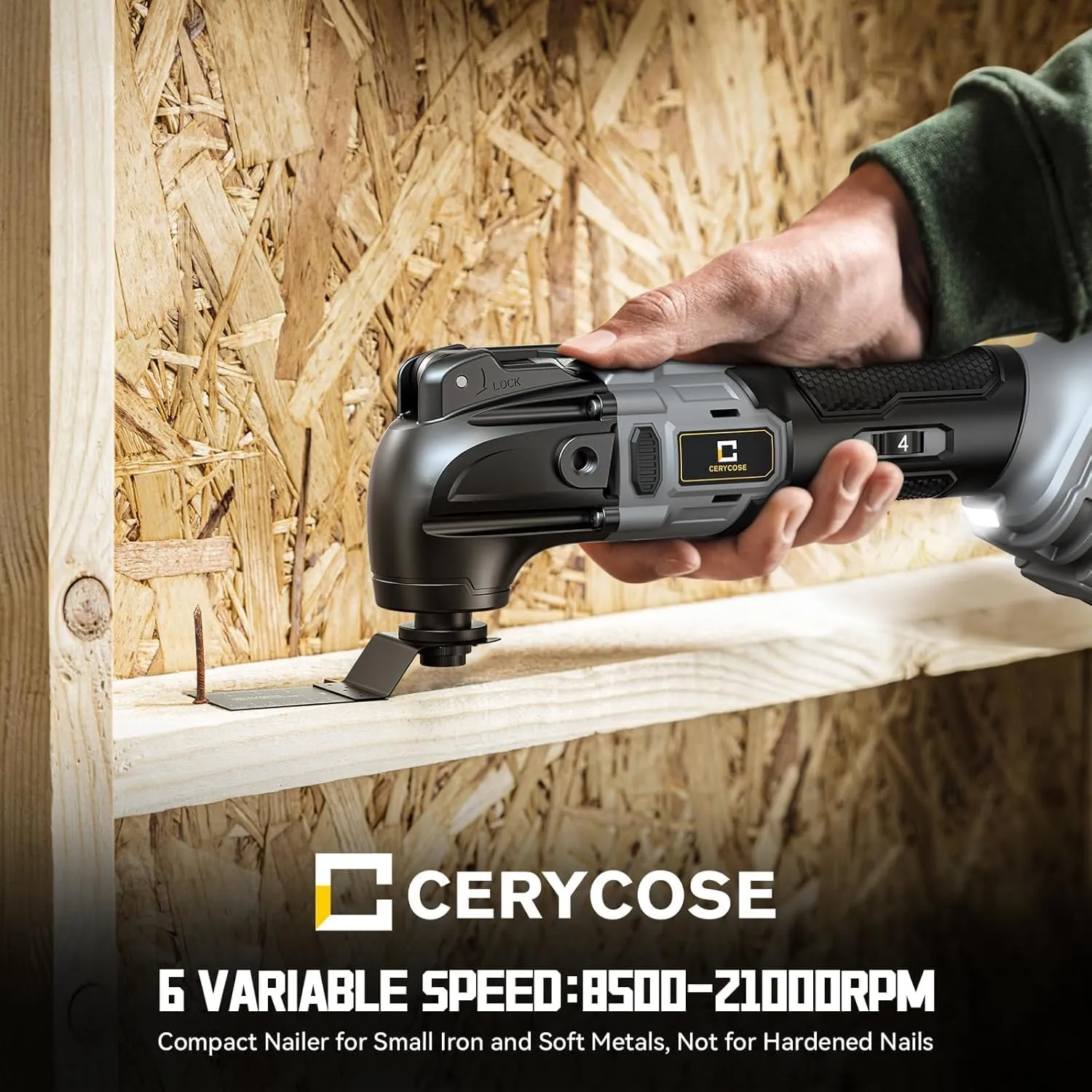 Cordless Oscillating Tool for Dewalt20v Battery, Brushless-Motor Tool with Auxiliary Handle, Oscillating Multi-Tool for Scraping, Sanding,Cutting Wood(Battery Not Included)