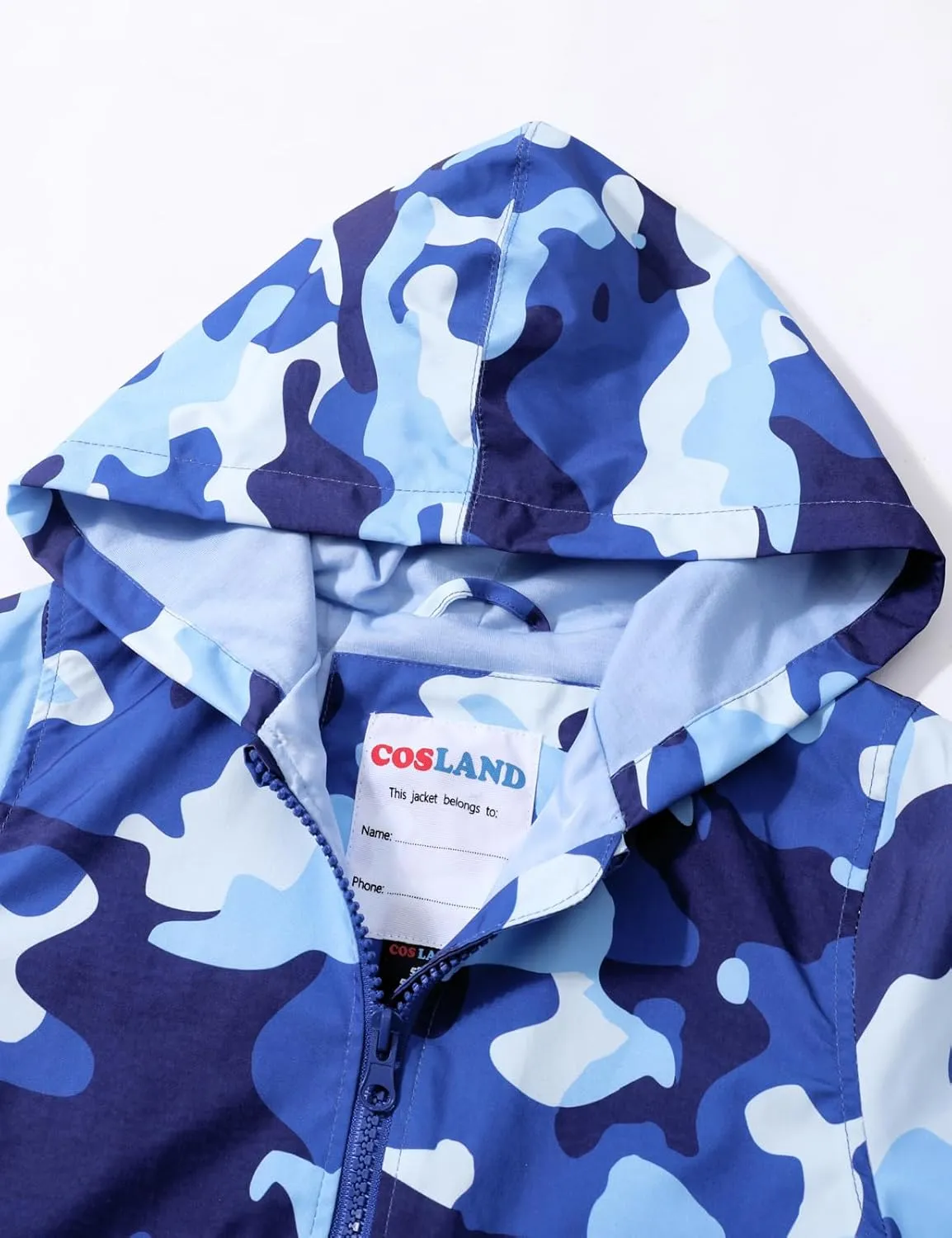 COSLAND Toddler Boys Girls Rain Jacket Waterproof Hooded Raincoat, 2-5T