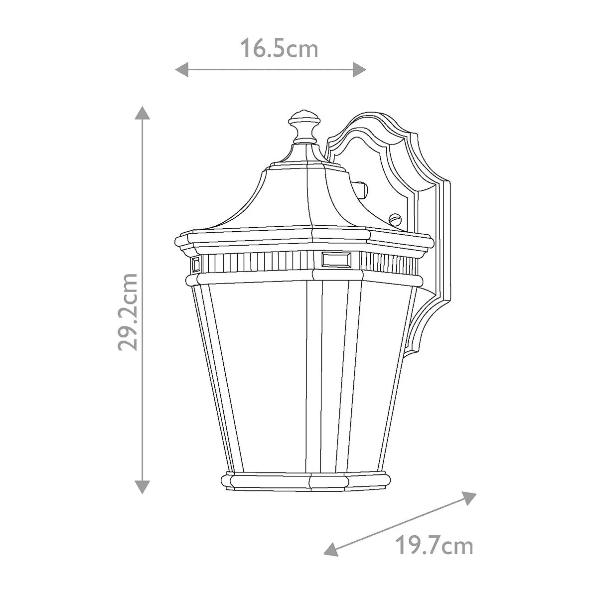 Cotswold Lane 1 Light Small Wall Lantern | Black
