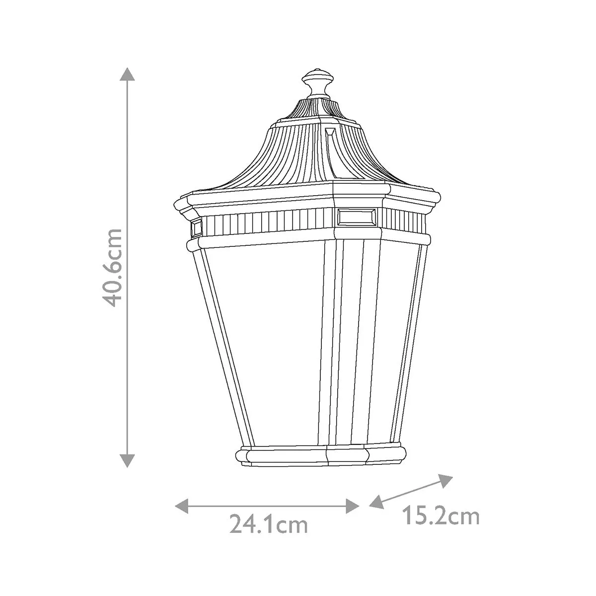 Cotswold Lane 2 Light Half Wall Lantern | Black