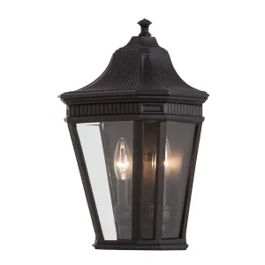 Cotswold Lane 2 Light Half Wall Lantern | Black
