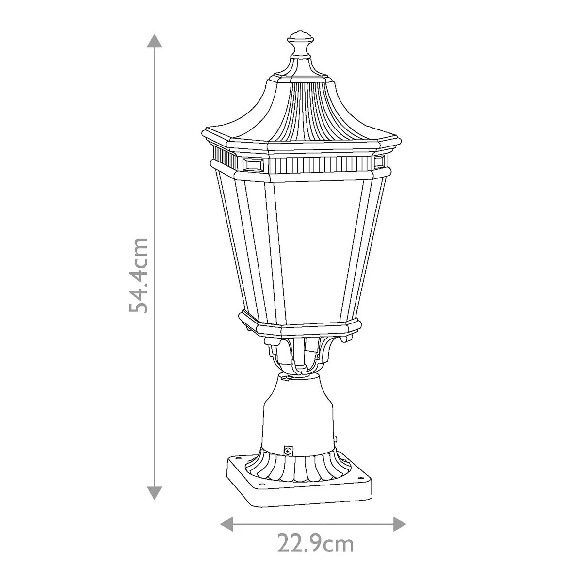 Cotswold Lane 2 Light Medium Pedestal | Black