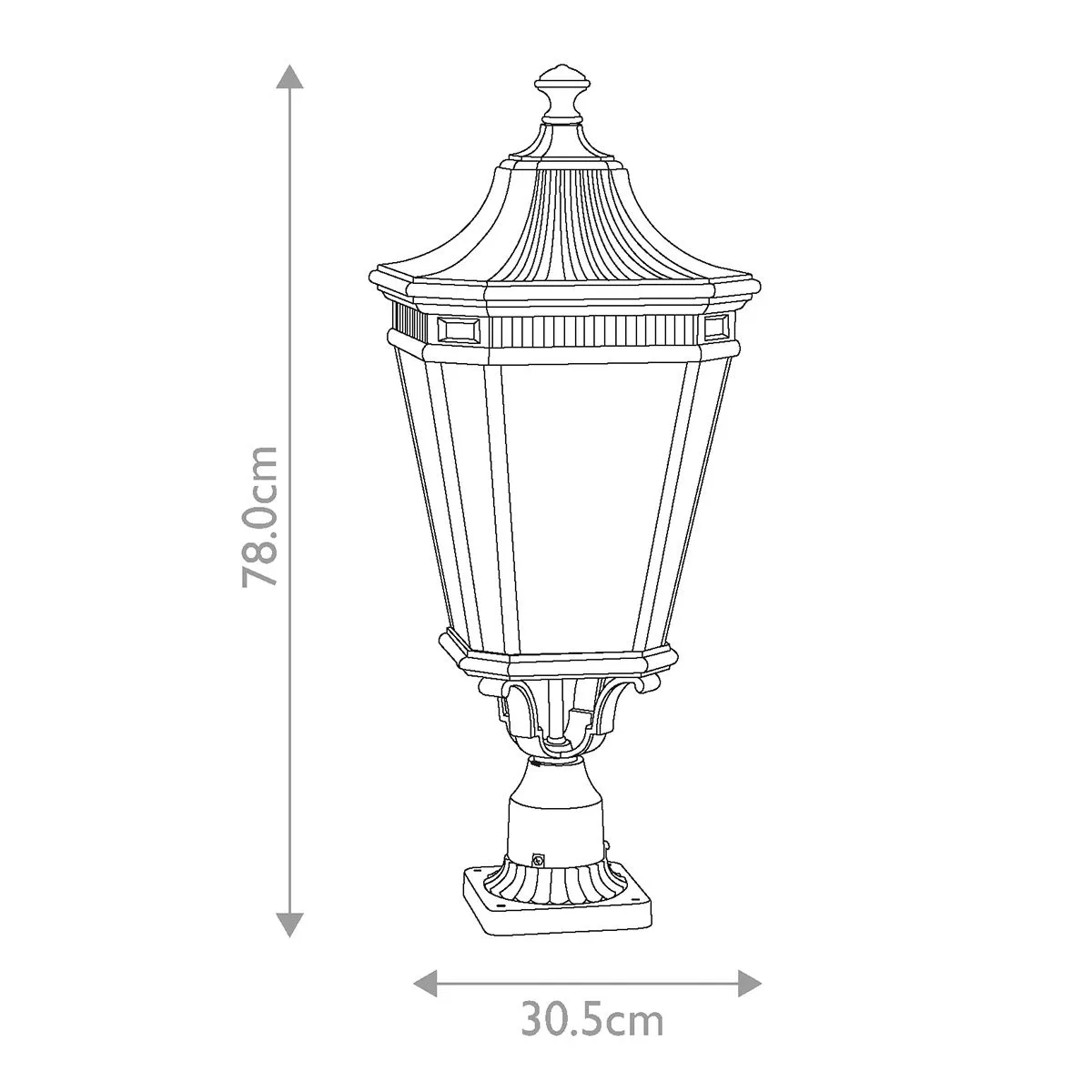 Cotswold Lane 3 Light Large Pedestal | Black