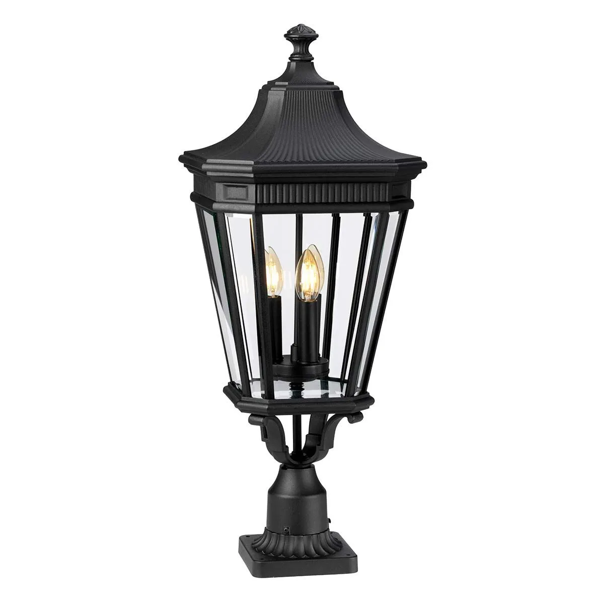 Cotswold Lane 3 Light Large Pedestal | Black