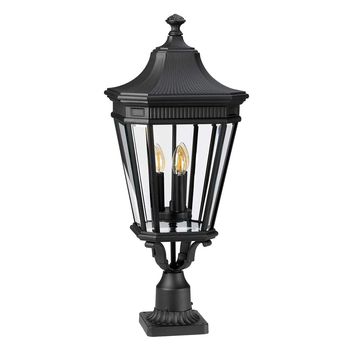 Cotswold Lane 3 Light Large Pedestal | Black