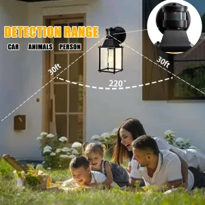 COTTAGE LIFE Porch Lights Outdoor Motion Sensor Outdoor Light Fixture Exterior Lights for House with Clear Glass Shade for Patio House Garage Doorway