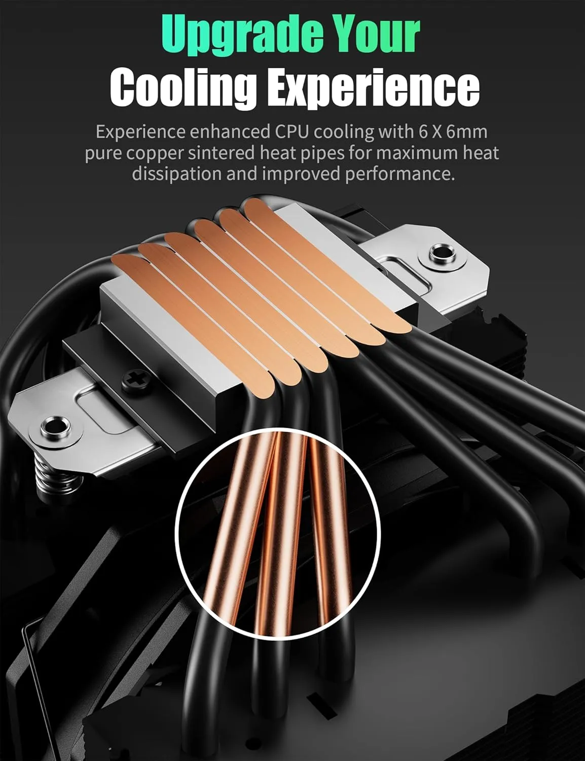 CPU Cooler Air, Dual Tower CPU Cooler with 120mm PWM Fan,6 Heat Pipes CPU Air Cooler for AM5/AM4/AM3, Cooler for PC Compatible with Intel LGA 1851/1700/1150/2011/2066/1151/1155/1156(Black)