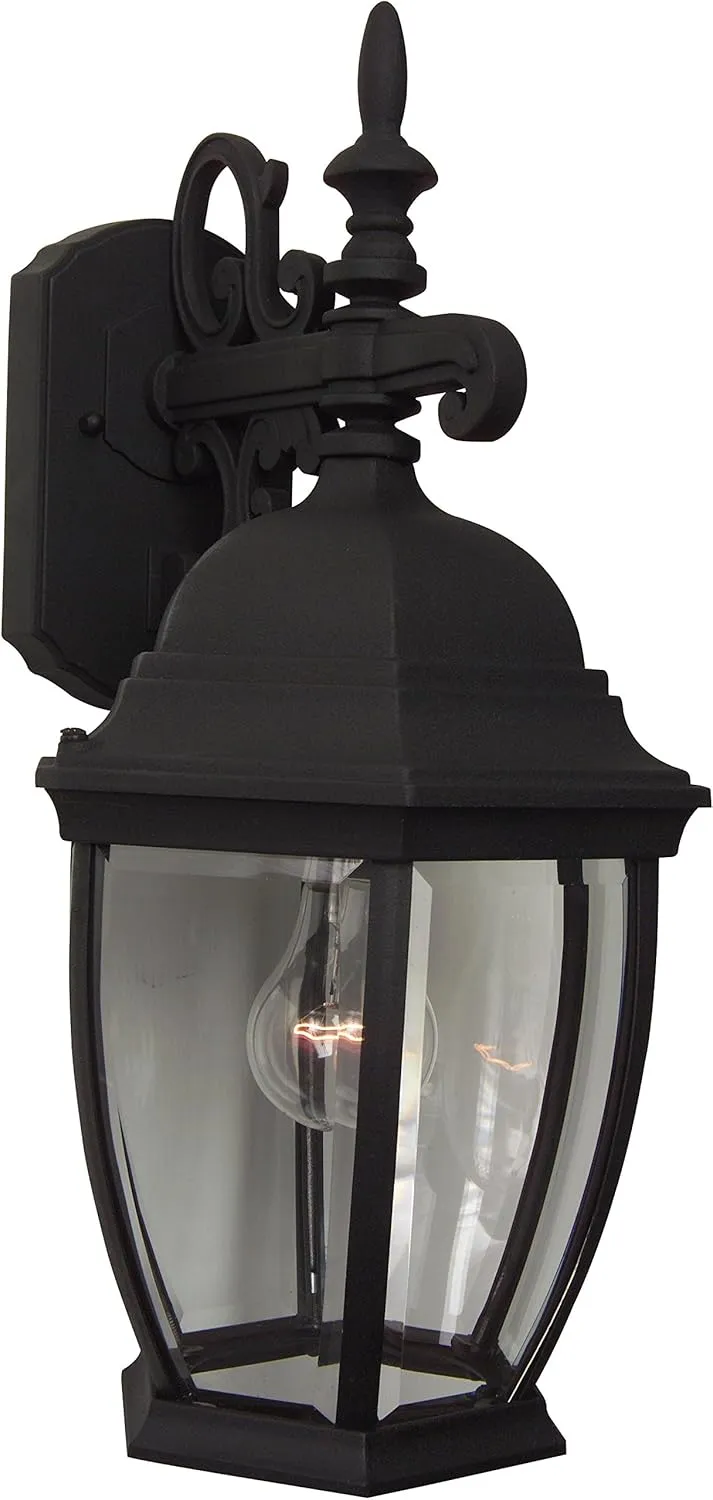 Craftmade Z284-TB Bent Glass Outdoor Wall Mount Sconce Lighting, 1-Light 100 Watt (10"W x 18"H), Textured Matte Black