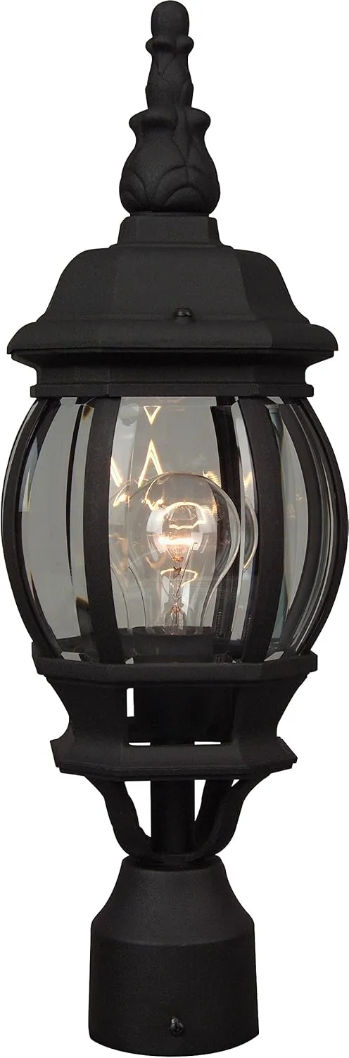 Craftmade Z325-TB French Style Outdoor Pier Mount Post Lighting, 1-Light 100 Watt (7" W x 20" H), Textured Matte Black