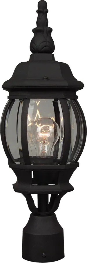 Craftmade Z325-TB French Style Outdoor Pier Mount Post Lighting, 1-Light 100 Watt (7" W x 20" H), Textured Matte Black