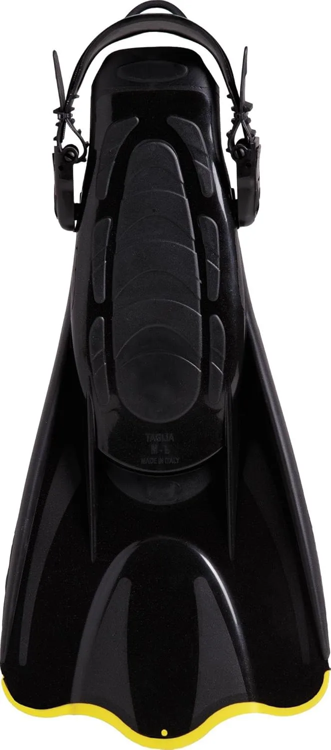 Cressi Adult Short Adjustable Fins - Snorkeling Versatile Open Heel to use Also Barefoot - Palau SAF: Made in Italy