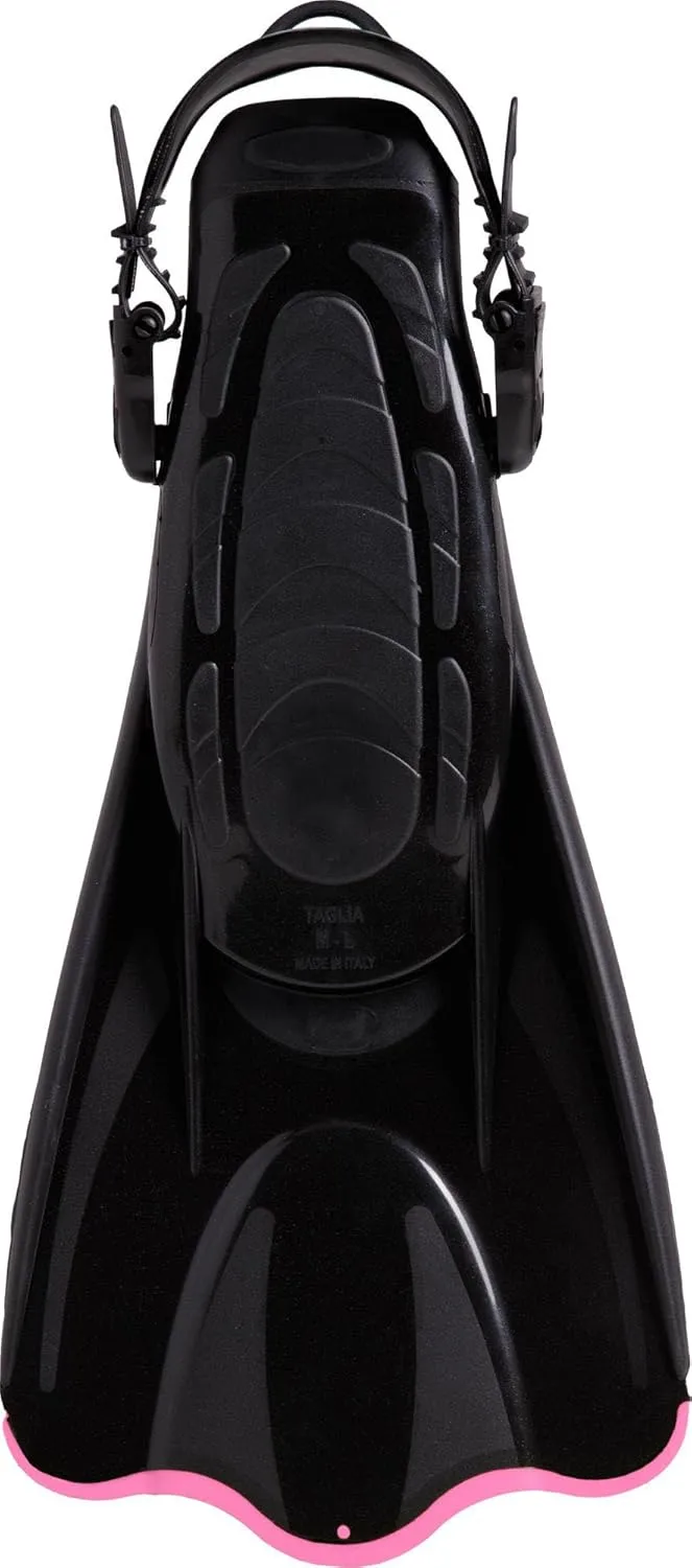 Cressi Adult Short Adjustable Fins - Snorkeling Versatile Open Heel to use Also Barefoot - Palau SAF: Made in Italy