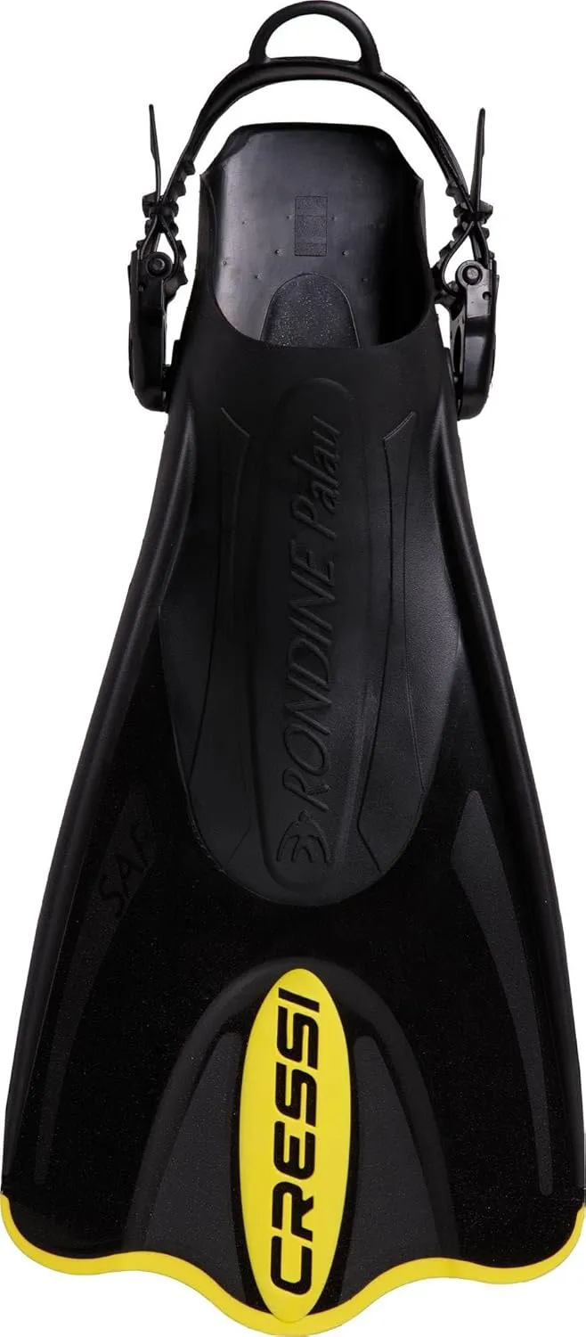 Cressi Adult Short Adjustable Fins - Snorkeling Versatile Open Heel to use Also Barefoot - Palau SAF: Made in Italy