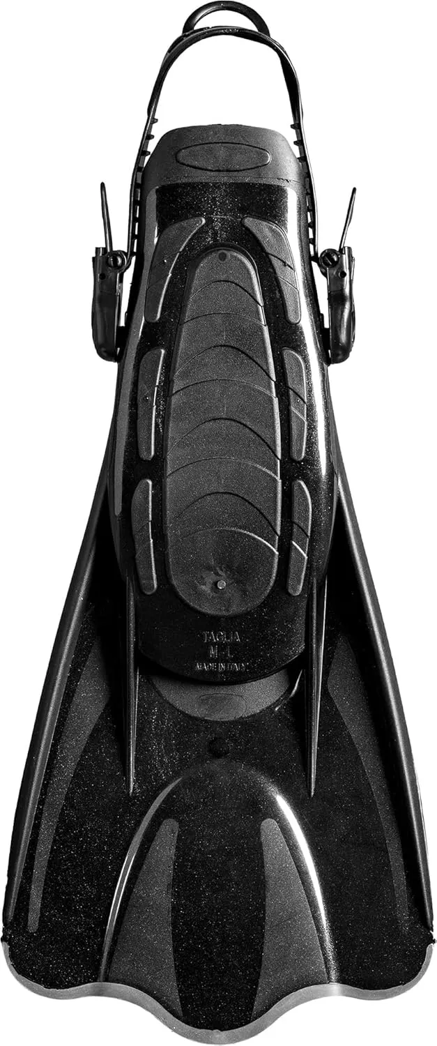 Cressi Adult Short Adjustable Fins - Snorkeling Versatile Open Heel to use Also Barefoot - Palau SAF: Made in Italy