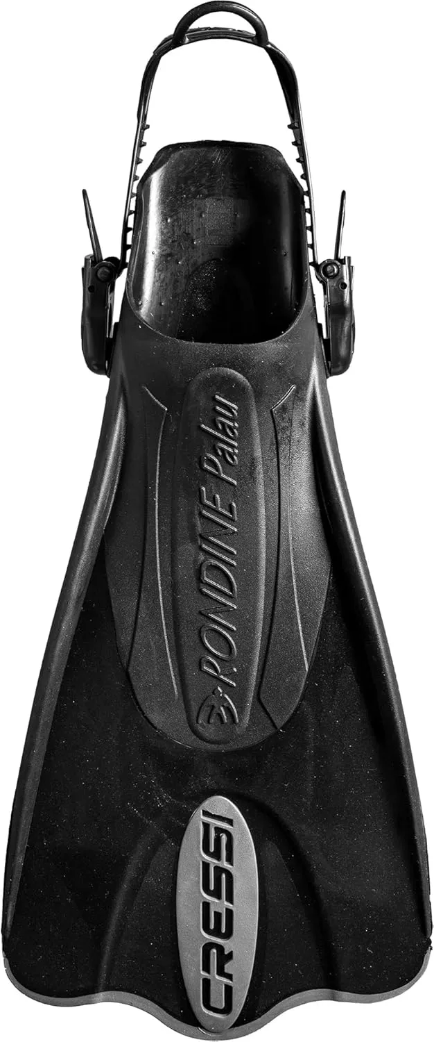 Cressi Adult Short Adjustable Fins - Snorkeling Versatile Open Heel to use Also Barefoot - Palau SAF: Made in Italy