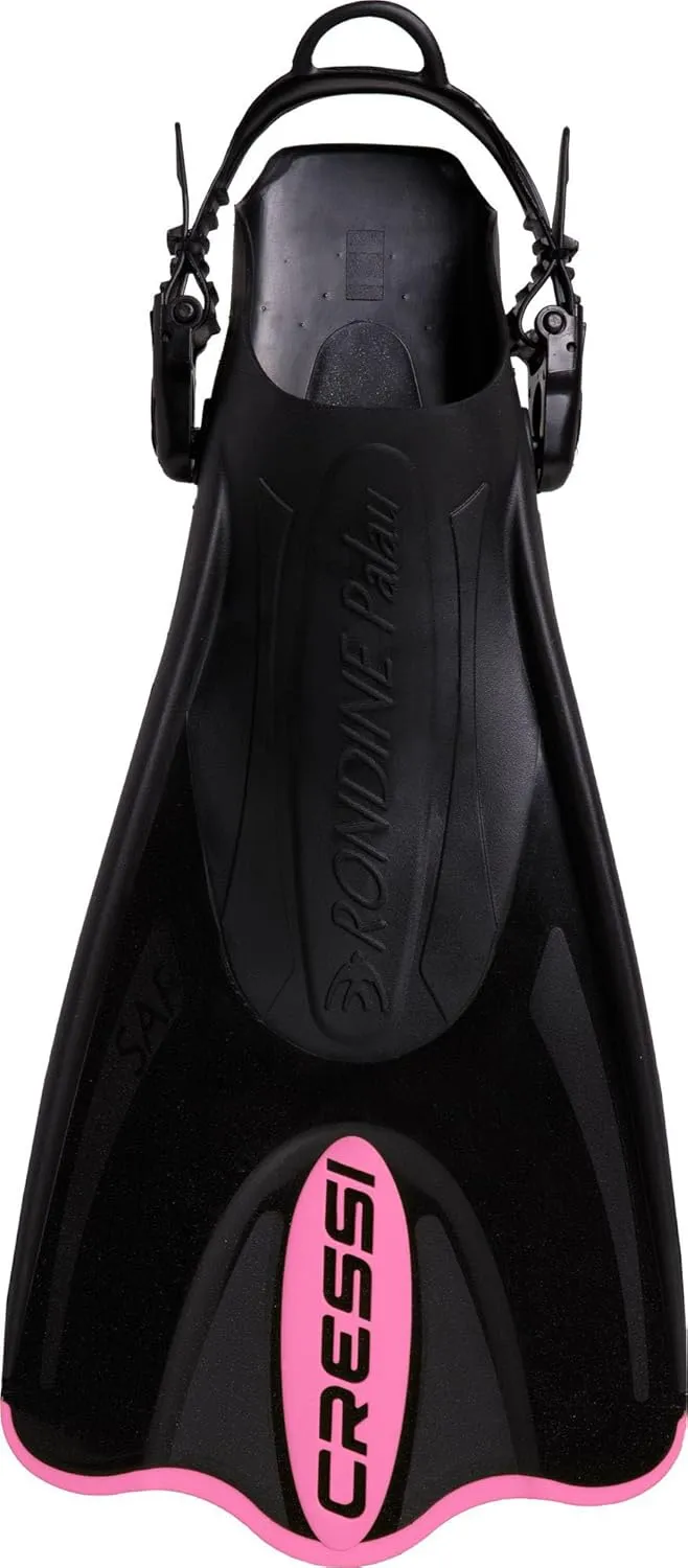 Cressi Adult Short Adjustable Fins - Snorkeling Versatile Open Heel to use Also Barefoot - Palau SAF: Made in Italy