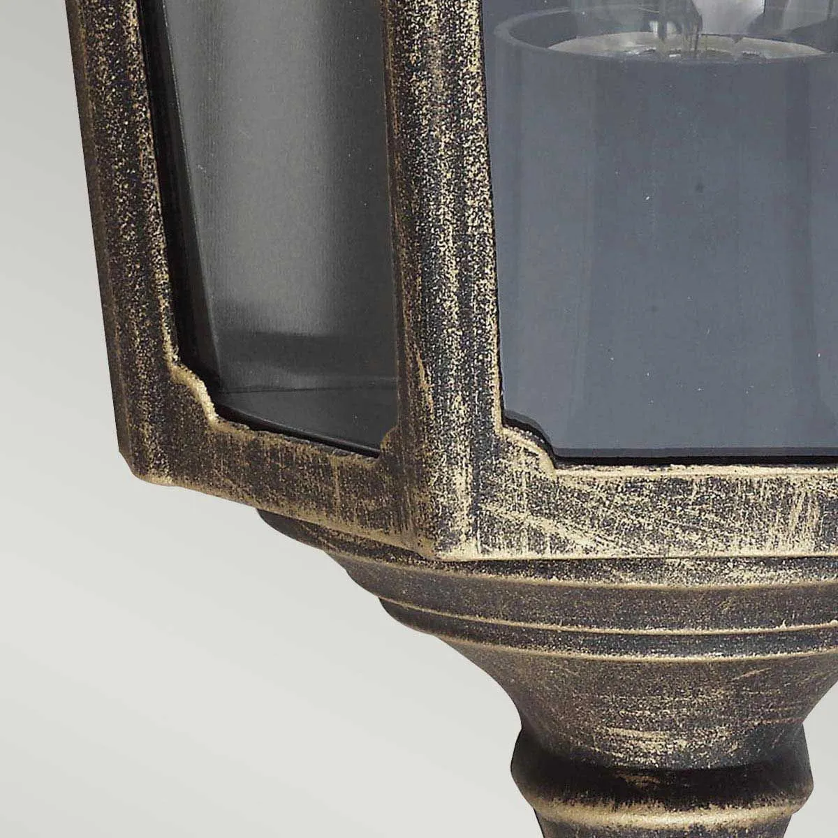 Cricklade 1 Light Half Lantern | Black/Gold