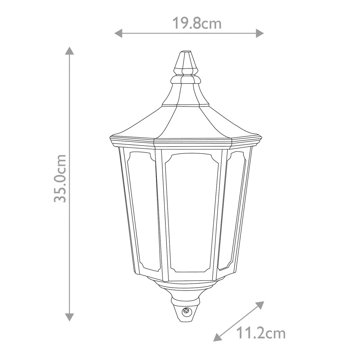 Cricklade 1 Light Half Lantern | Black/Gold