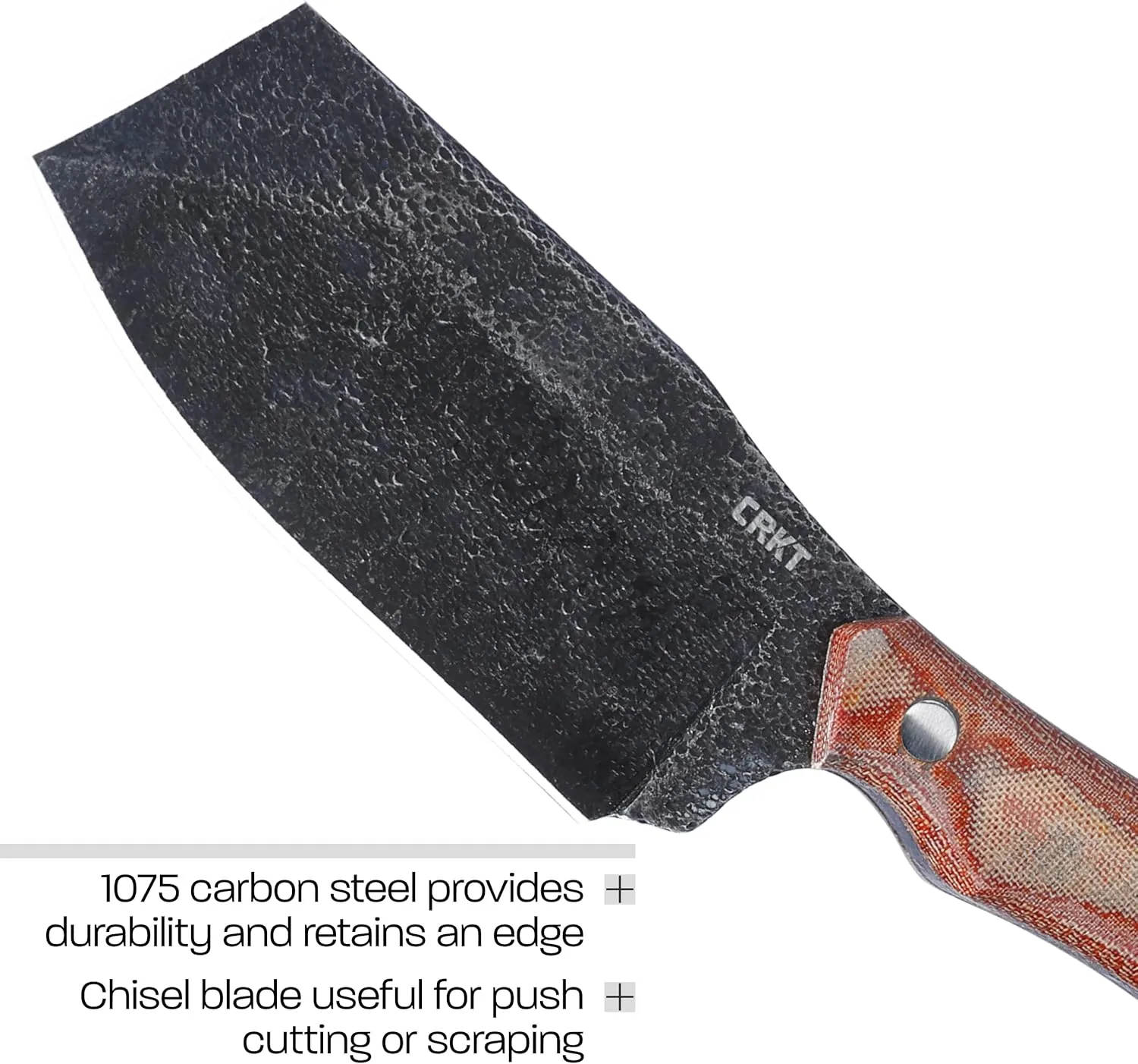 CRKT Razel Nax Fixed Blade Knife: Outdoor Razel Knife-Axe, 1075 Carbon Steel, Full Tang, Resin Infused Fiber Handle w/Kydex Sheath 2014