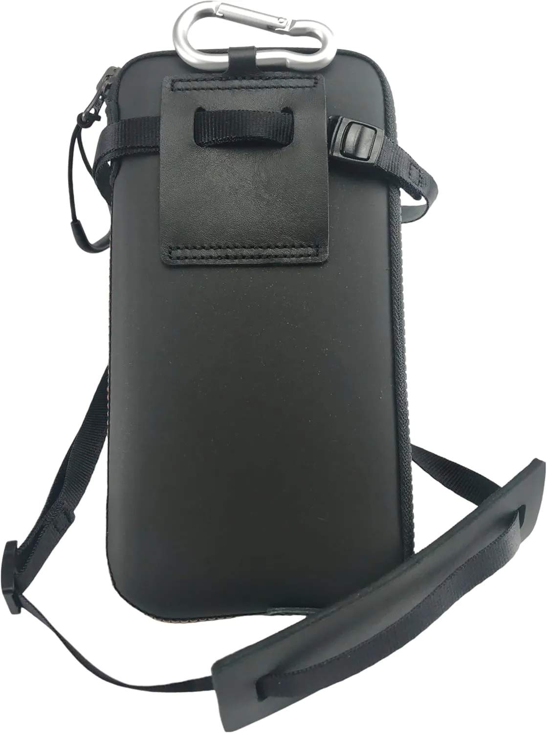 Crossbody Phone Pouch with Clip on, Lightweight Neoprene Cell Phone Bag with Smooth Zipper, Inner Pocket & Strap, Fits Phones 6.1~6.3 inch [ Carbon Color ]