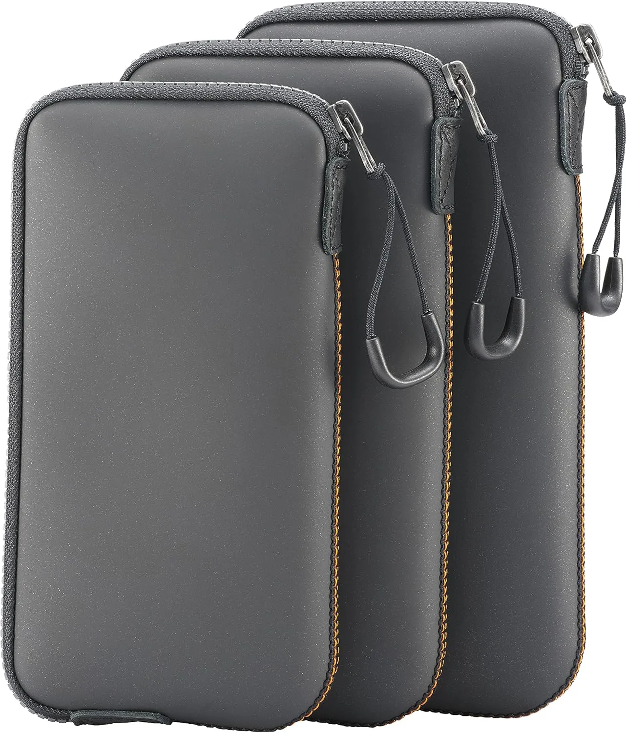 Crossbody Phone Pouch with Clip on, Lightweight Neoprene Cell Phone Bag with Smooth Zipper, Inner Pocket & Strap, Fits Phones 6.1~6.3 inch [ Carbon Color ]