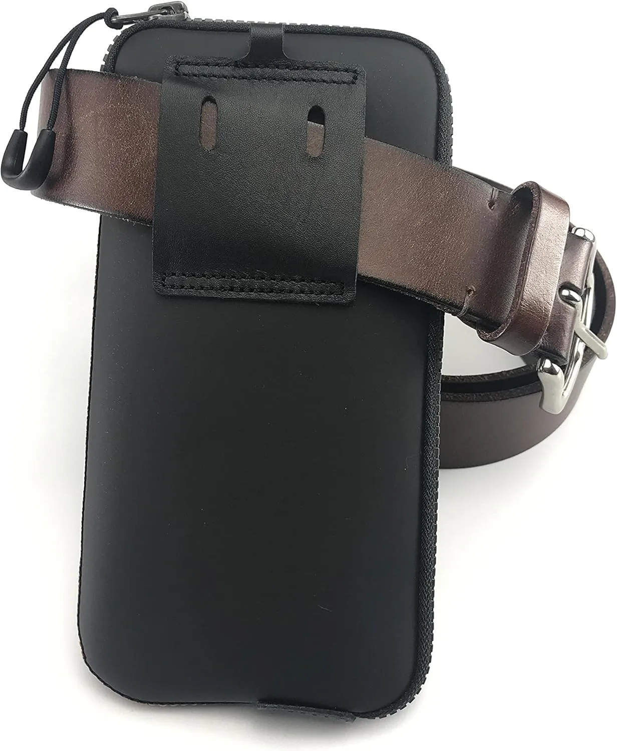 Crossbody Phone Pouch with Clip on, Lightweight Neoprene Cell Phone Bag with Smooth Zipper, Inner Pocket & Strap, Fits Phones 6.1~6.3 inch [ Carbon Color ]