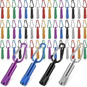Cunno 49 Pack Mini Keychain Flashlights Bulk Small LED Flashlights Bulk with Buckle for Camping Hiking Outdoor