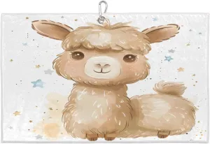 Cute Alpaca Stars Golf Towel with Heavy Duty Carabiner Ultra Absorbent Quick Dry Perfect for Cleaning Clubs Balls Gear Essential Golf Accessory for Men Women Kids