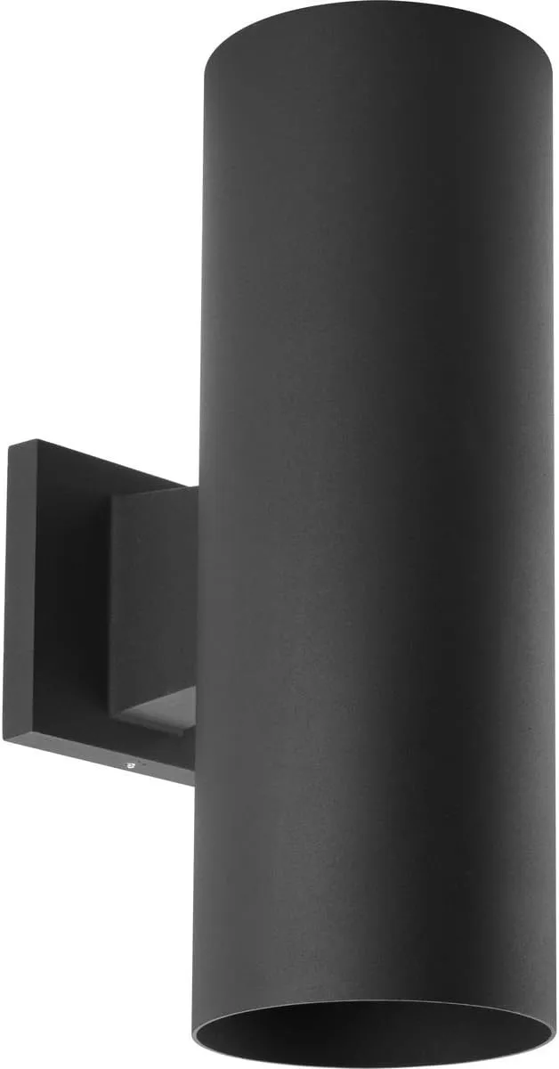 Cylinder Collection 5" Modern Outdoor Up/Down Wall Lantern Light Black