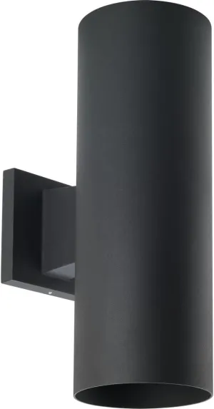 Cylinder Collection 5" Modern Outdoor Up/Down Wall Lantern Light Black