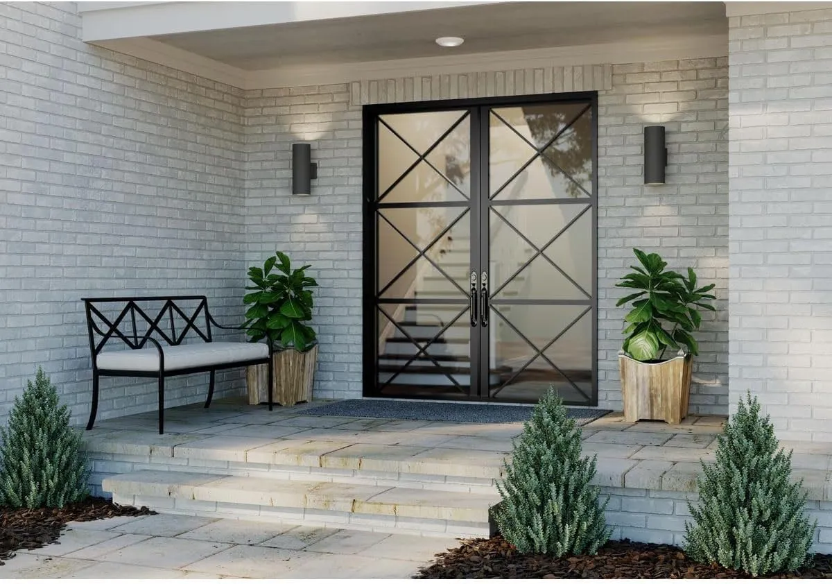 Cylinder Collection 5" Modern Outdoor Up/Down Wall Lantern Light Black
