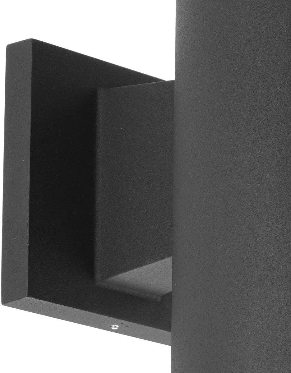 Cylinder Collection 5" Modern Outdoor Up/Down Wall Lantern Light Black