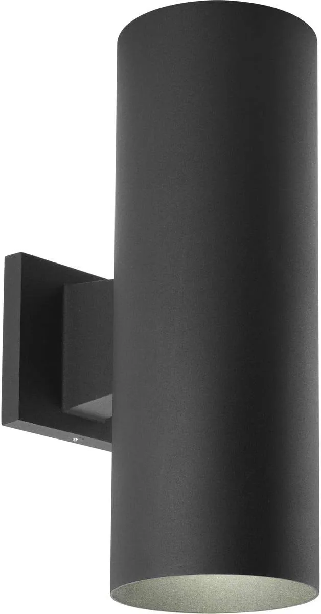 Cylinder Collection 5" Modern Outdoor Up/Down Wall Lantern Light Black