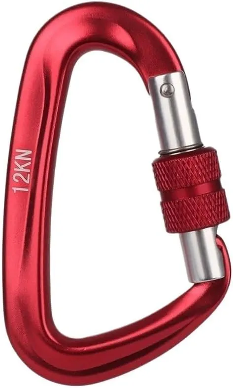 D Shape Accessories Aluminum Mountaineering Carabiner Key Carabiner Carabiner(Red 12kn)